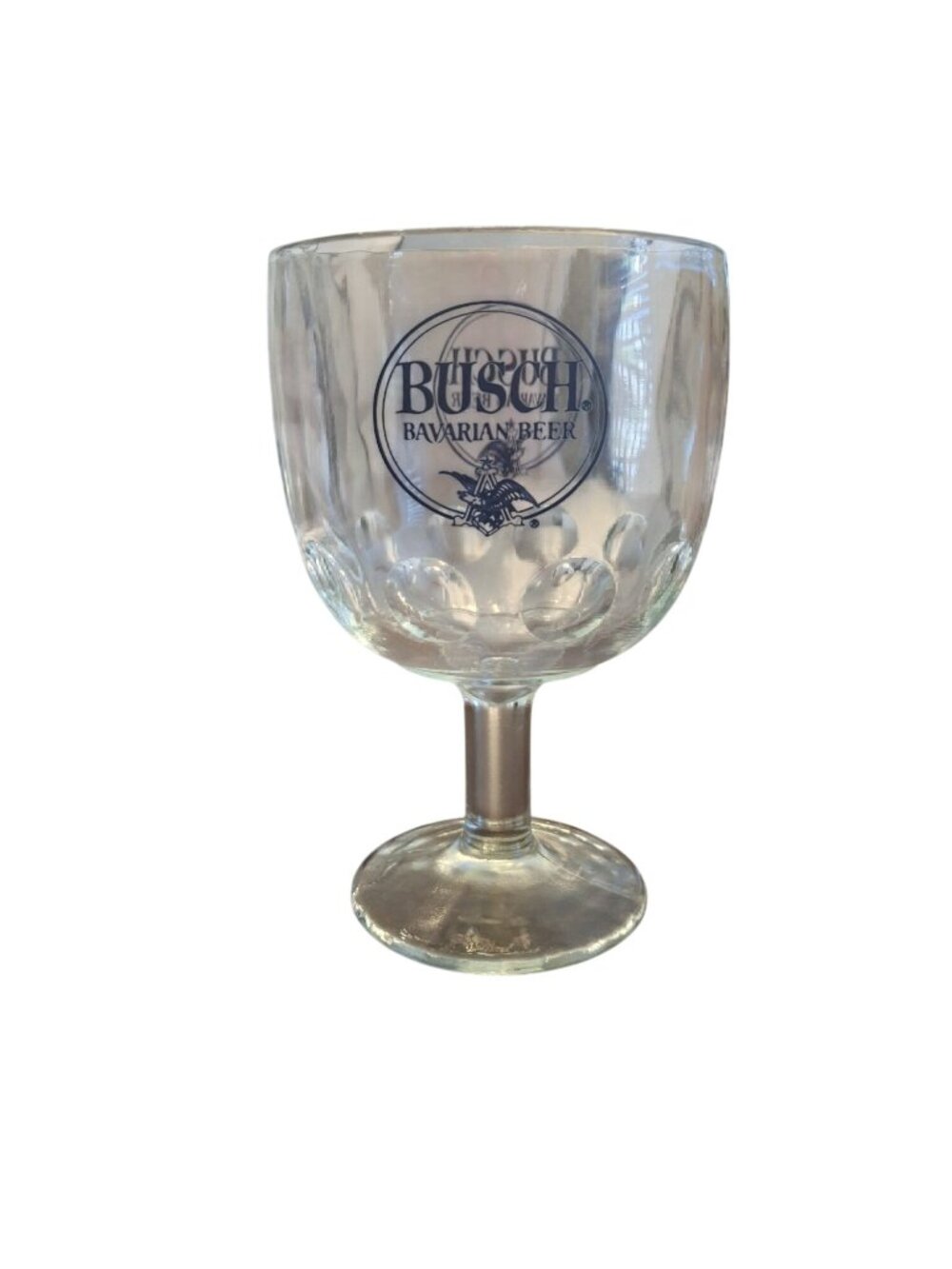 Vintage Busch Bavarian Beer Goblet Glass Stemmed Barware Brewery Collectible